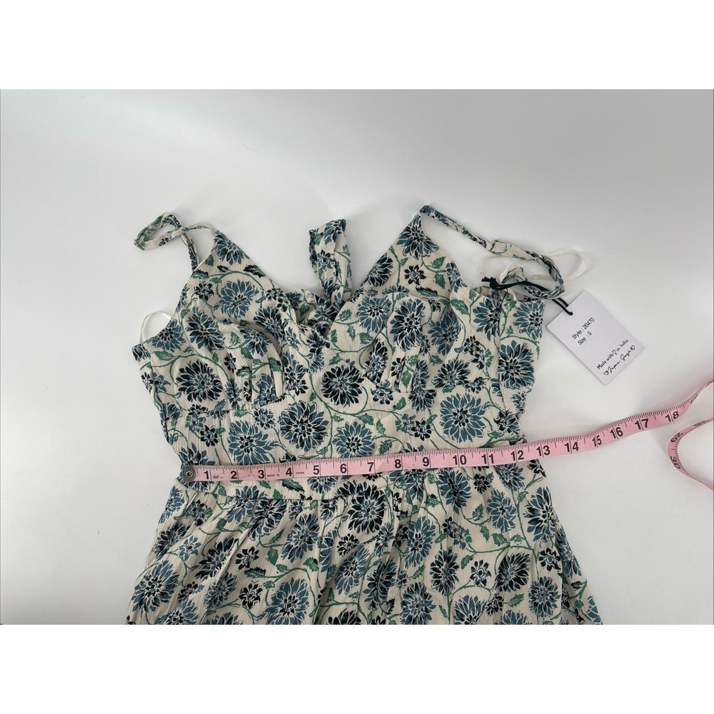 Japna Midi Dress Women's Small Blue Floral Strappy Tiered Fairy Western Boho NEW - Picture 6 of 11